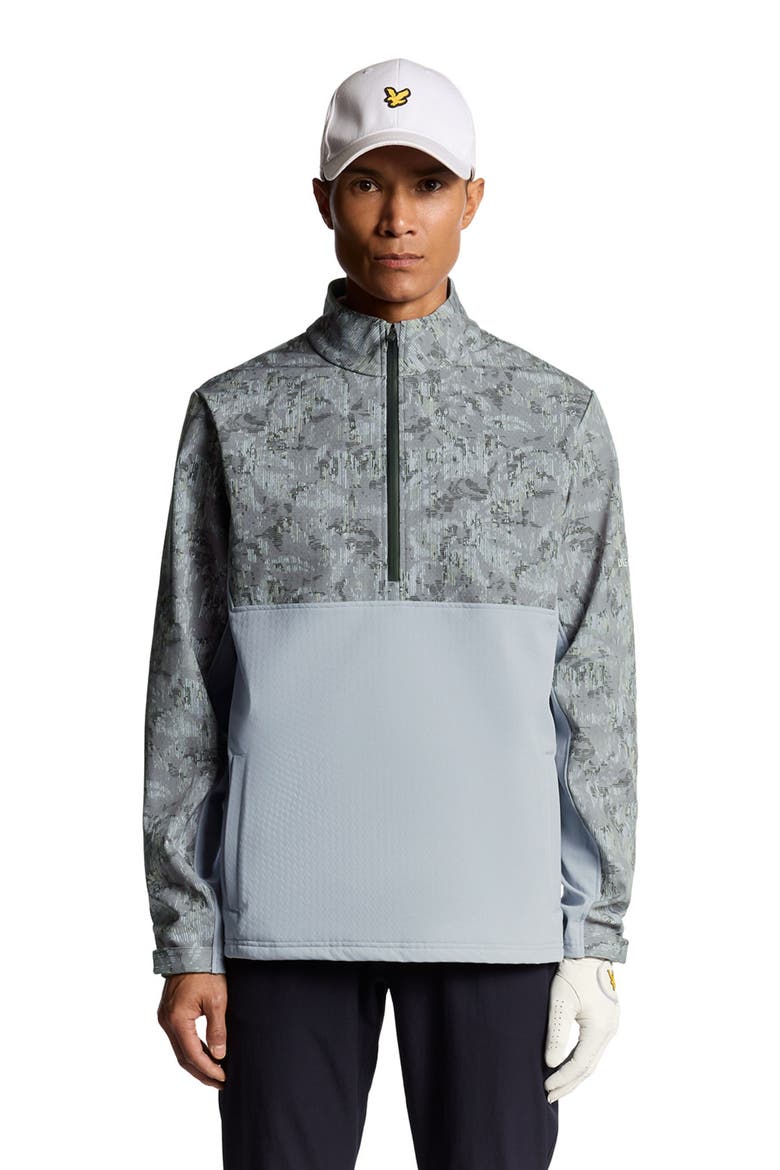 Golf Printed Half Zip Windjammer Jacket, Alternate, color, True Iron/ Jet Black