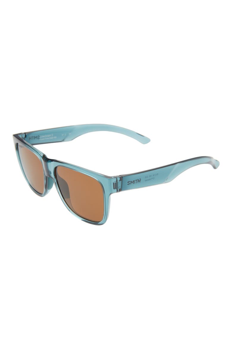 Lowdown 2 56mm Polarized Square Sunglasses, Alternate, color, CRYSTAL STONE GREEN/ BROWN