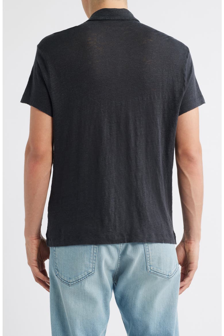Ola Linen Knit Short Sleeve Button-Up, Alternate, color, NIGHT