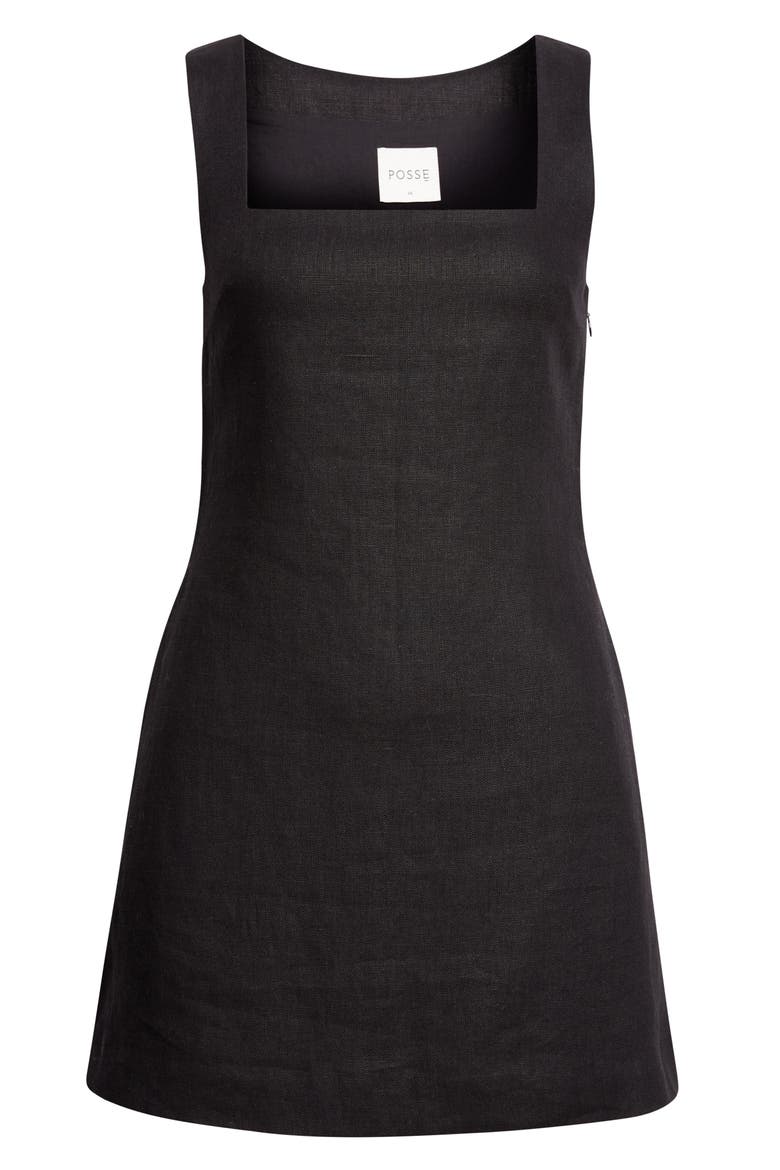 Alice Linen Minidress, Alternate, color, BLACK