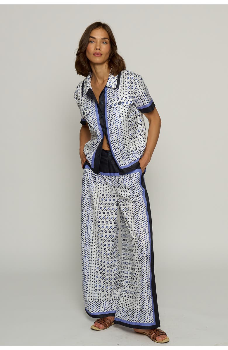 Central Park West Foulard Print Shirt, Main, color, Blue