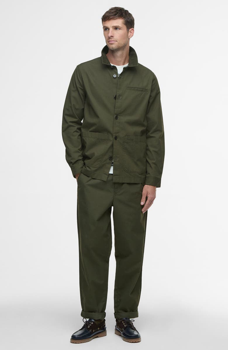 Barbour Cole Tailored Poplin Overshirt, Alternate, color, Olive
