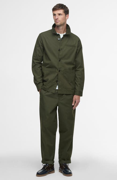 Barbour Cole Tailored Poplin Overshirt In Green