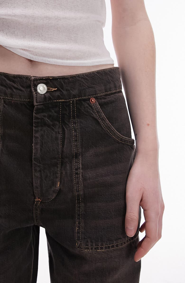Topshop Relaxed Carpenter Jeans, Alternate, color, 