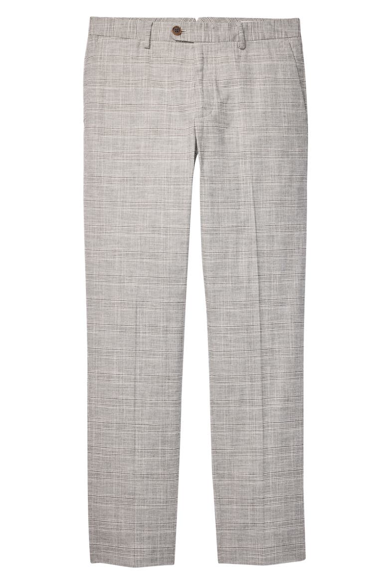 Primo Slim Fit Plaid Stretch Twill Chinos, Alternate, color, GRAY PLAID