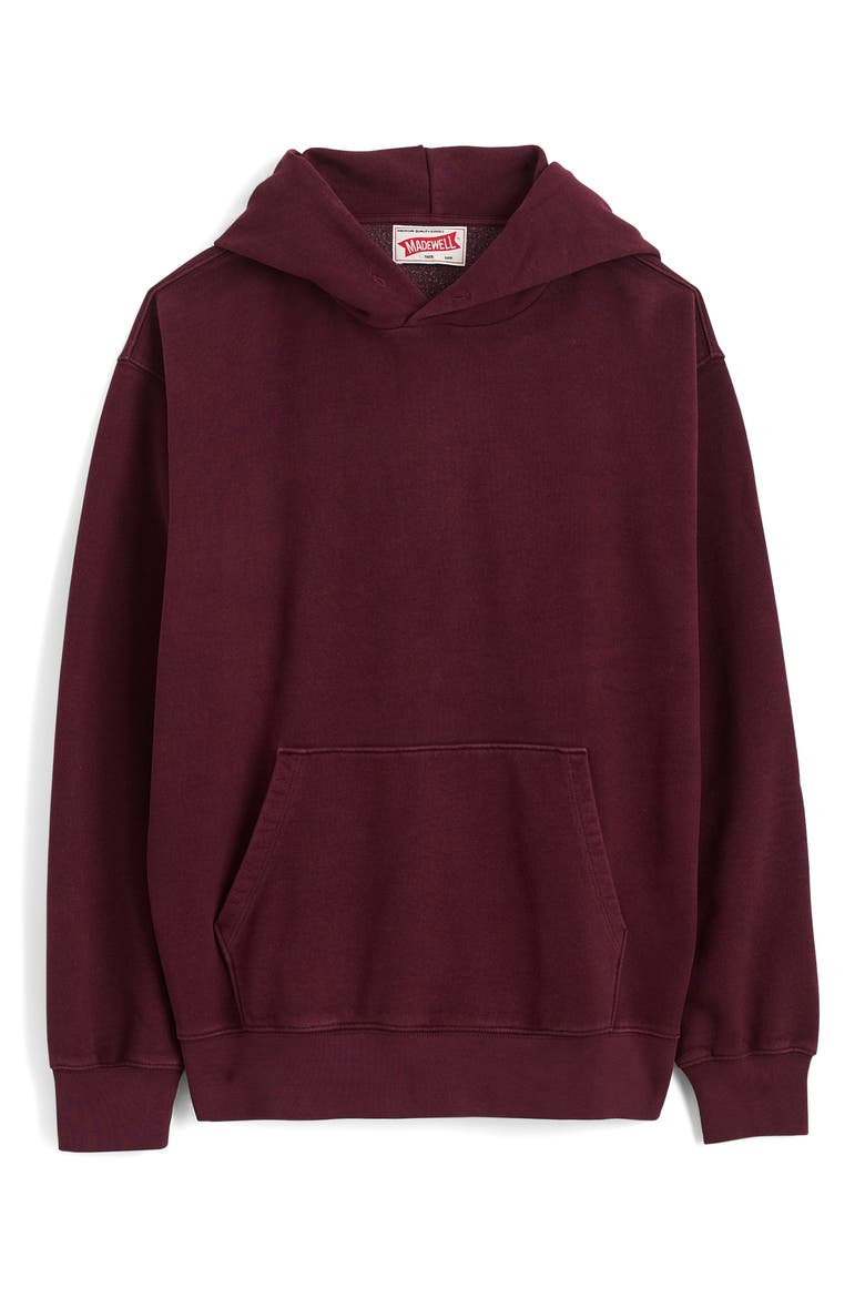 Woodland Brushed Terry Hoodie, Alternate, color, DARK CRANBERRY