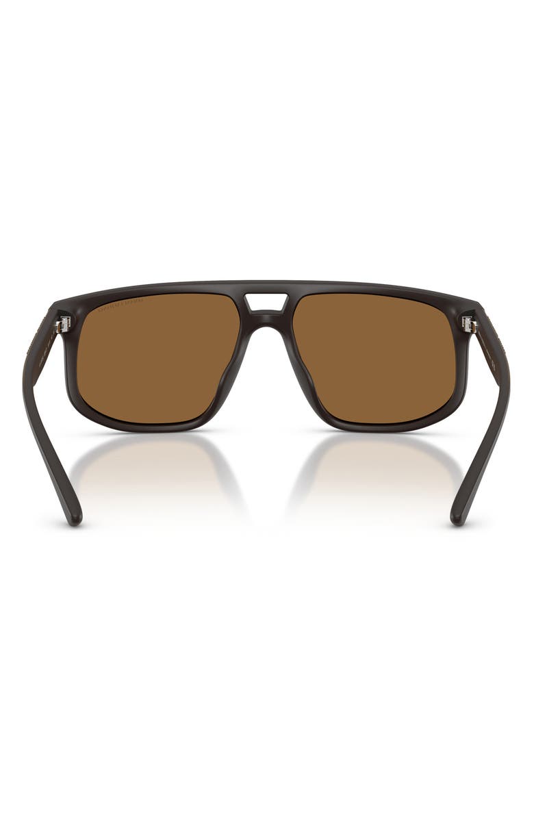 AX Armani Exchange 58mm Pilot Sunglasses, Alternate, color, Matte Brown / Brown