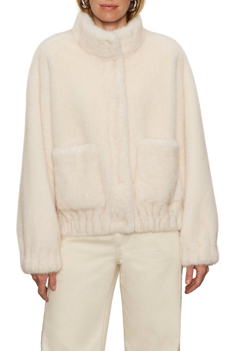 Coco Faux Fur Jacket, Main, color, ALMOND CREAM