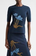 Erdem Short Sleeve Jacquard Sweater