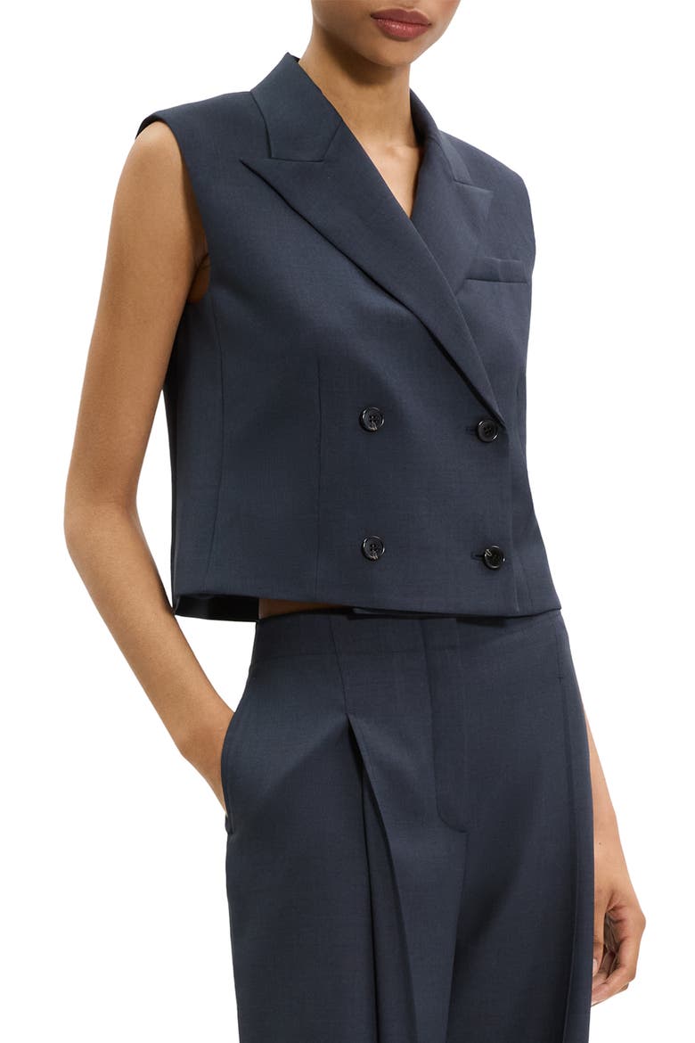Double Breasted Crop Vest, Alternate, color, NOCTURNE NAVY