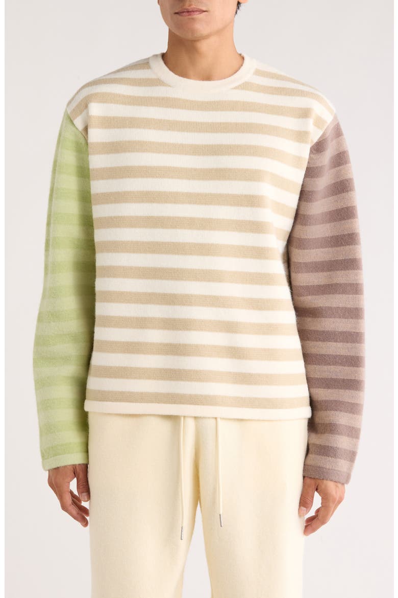 Mixed Stripe Sweater, Main, color, BONE