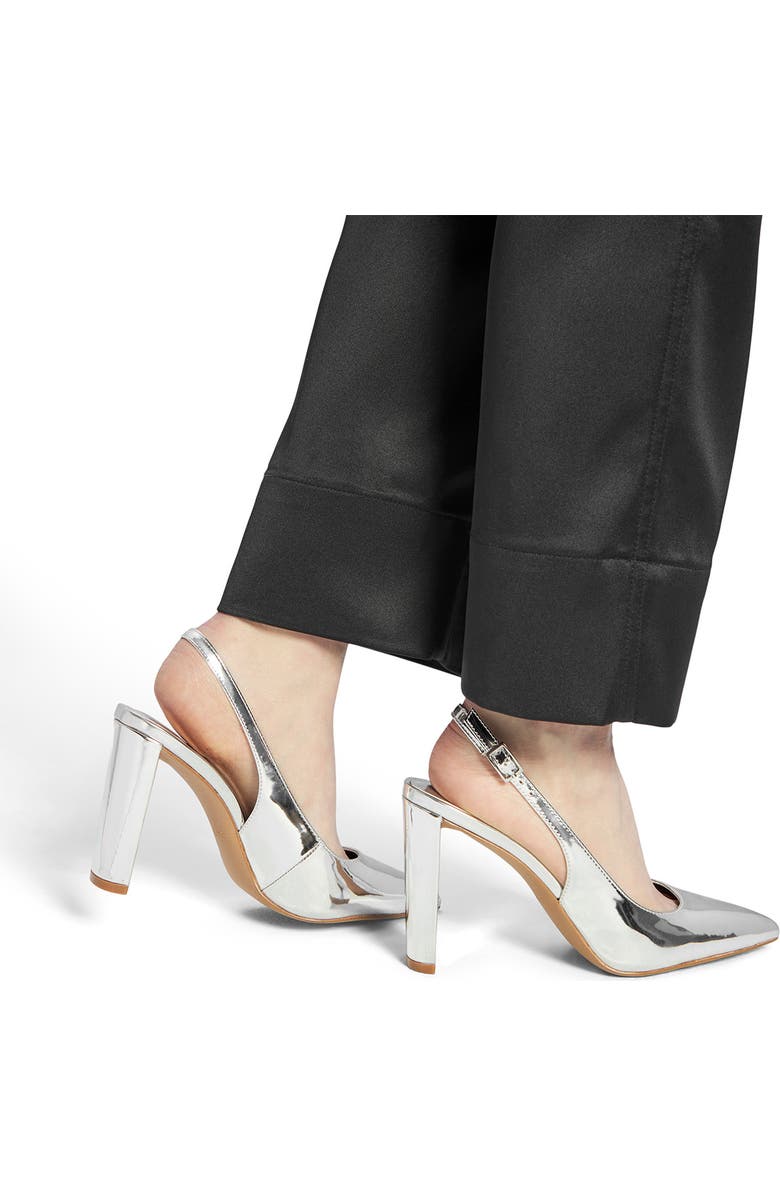 ALDO Meesha Slingback Pointed Toe Pump, Alternate, color, Silver
