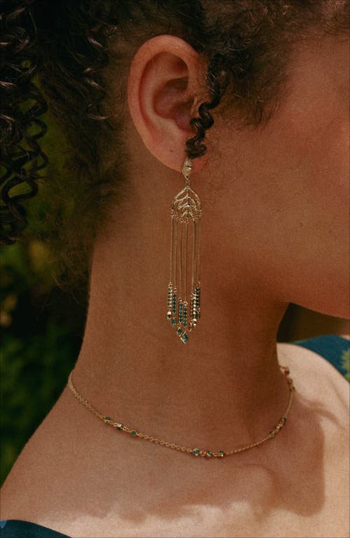 Rc Retro Chic Verdant Whisper Tassels Earrings In Gold