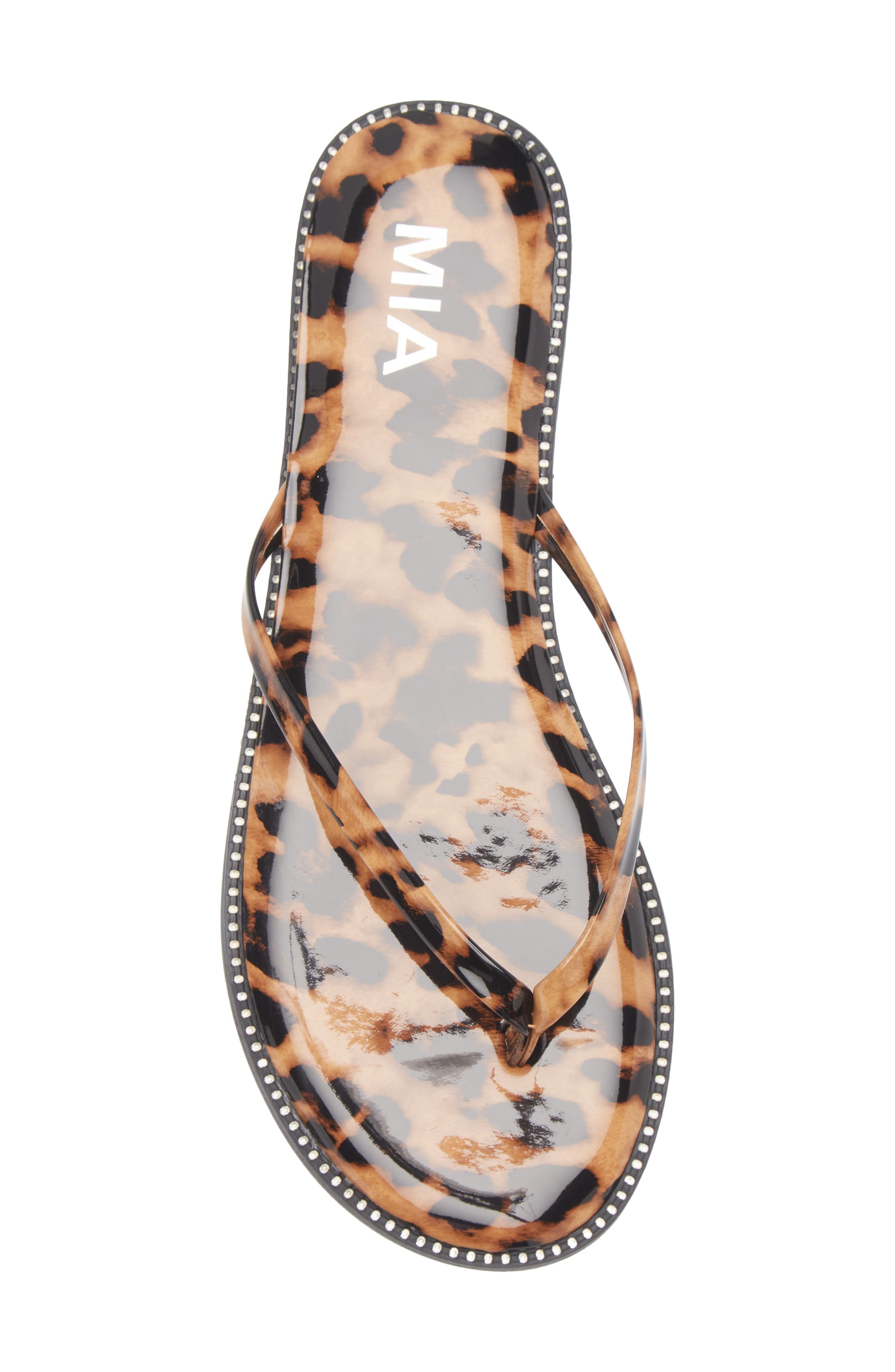 MIA Aster Flip Flop, Alternate, color, Leopard Print