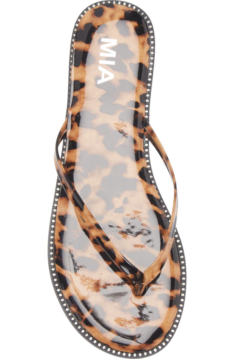 MIA Aster Flip Flop, Alternate, color, Leopard Print