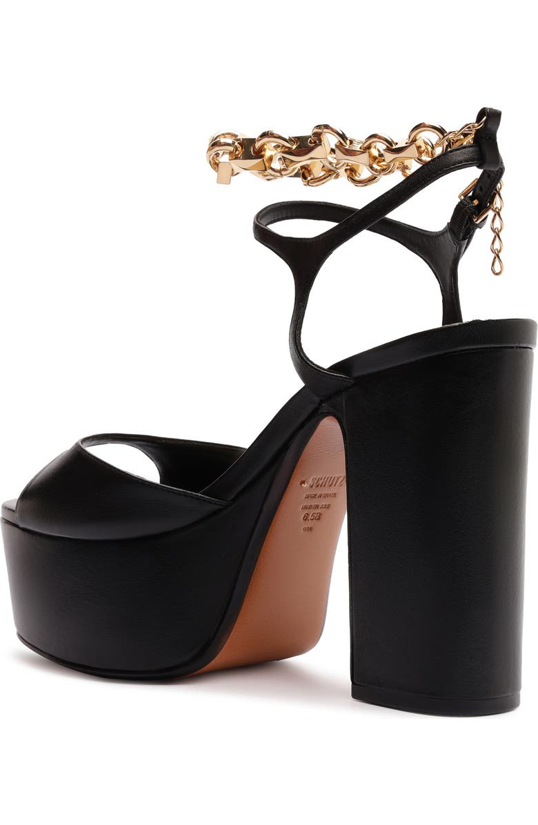 Schutz Lys Ankle Strap Platform Sandal, Alternate, color, Black