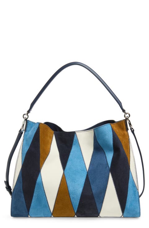 Vida Patchwork Suede Shoulder Bag