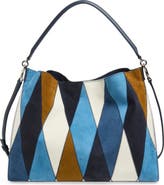 Veronica Beard Vida Patchwork Suede Shoulder Bag