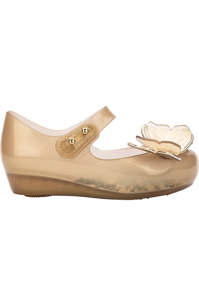Mini Melissa Ultragirl Butterfly Mary Jane Flat, Alternate, color, Gold