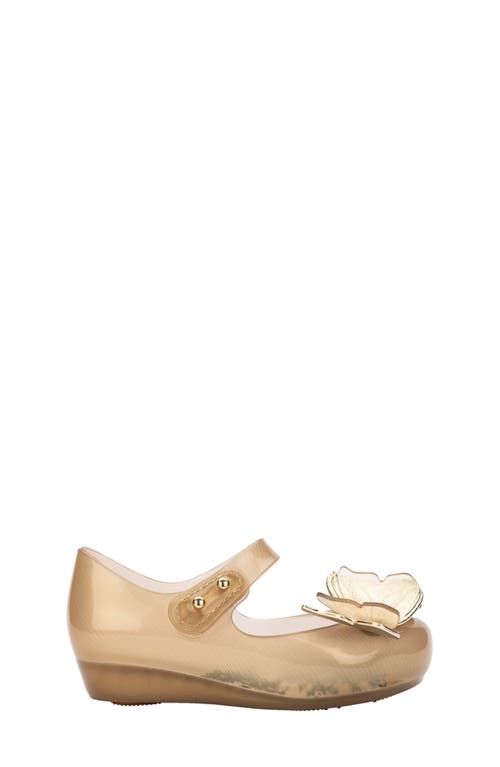 Mini Melissa Ultragirl Butterfly Mary Jane Flat In Gold