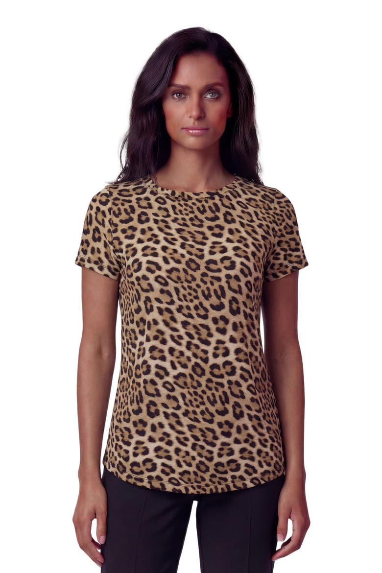 Leopard Womens Cap Sleeve Top, Main, color, LEOPARD BROWN
