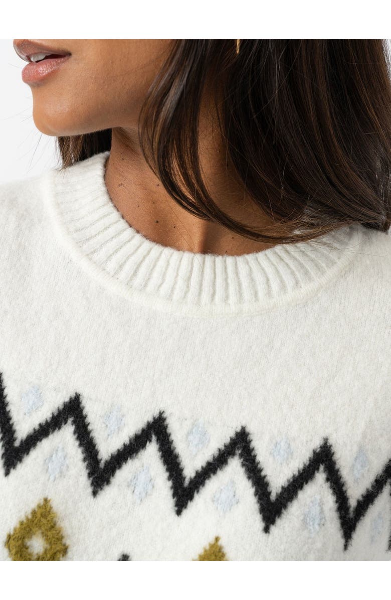 Saint + Sofia Allana Fairisle Sweater, Alternate, color, White