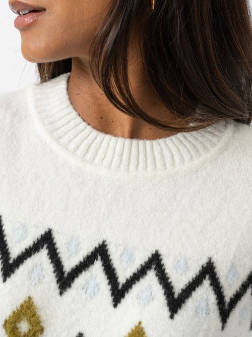 Saint + Sofia Allana Fairisle Sweater In White