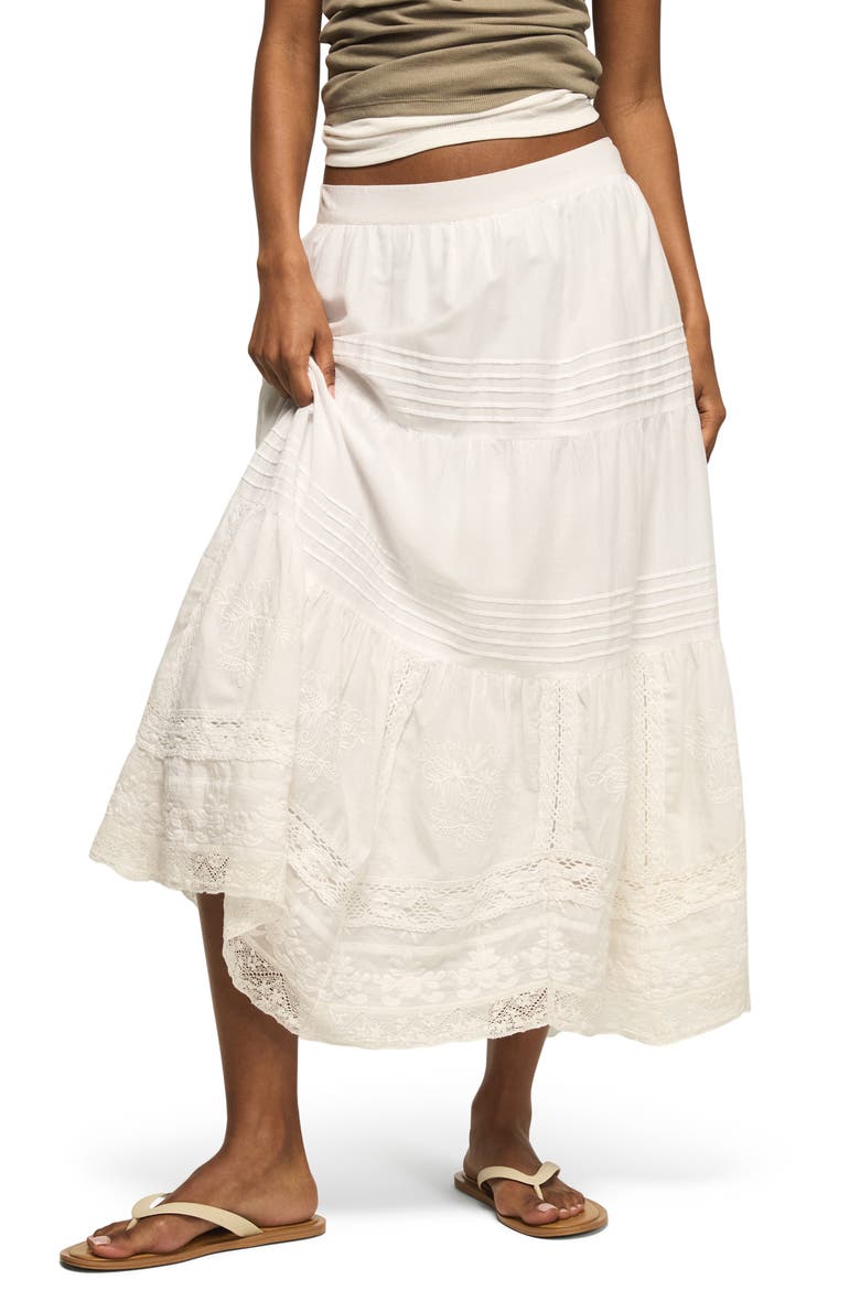 Lace & Embroidery Maxi Skirt, Main, color, WHISPER WHITE