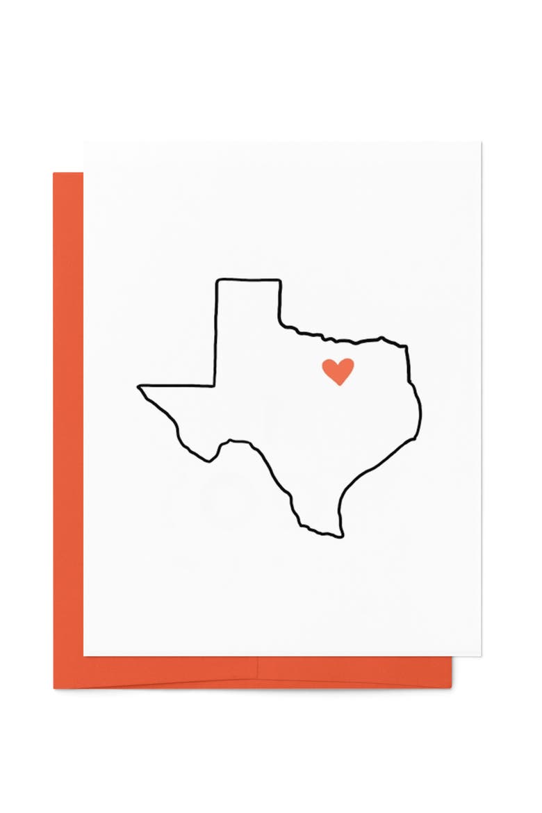Texas Boxed Set of 8 Cards, Alternate, color, White With Coral Heart