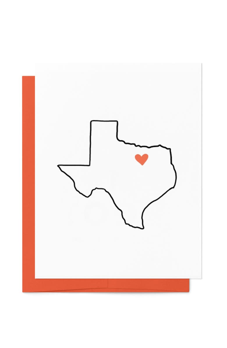 Joy Paper Co. Texas Boxed Set of 8 Cards, Alternate, color, White With Coral Heart