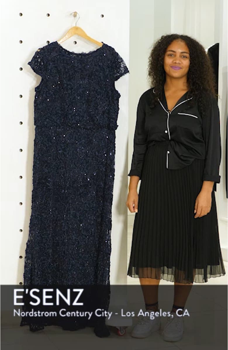Sequin Lace Blouson Gown, sales video thumbnail