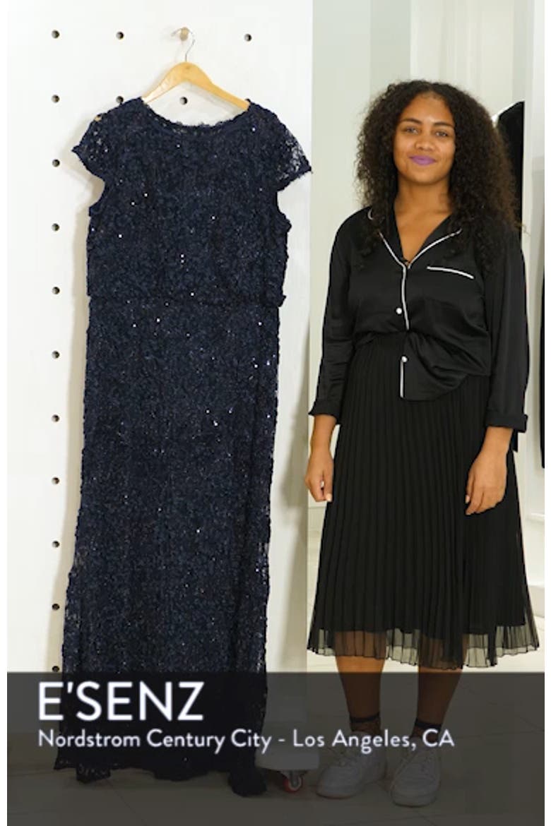 Sequin Lace Blouson Gown video