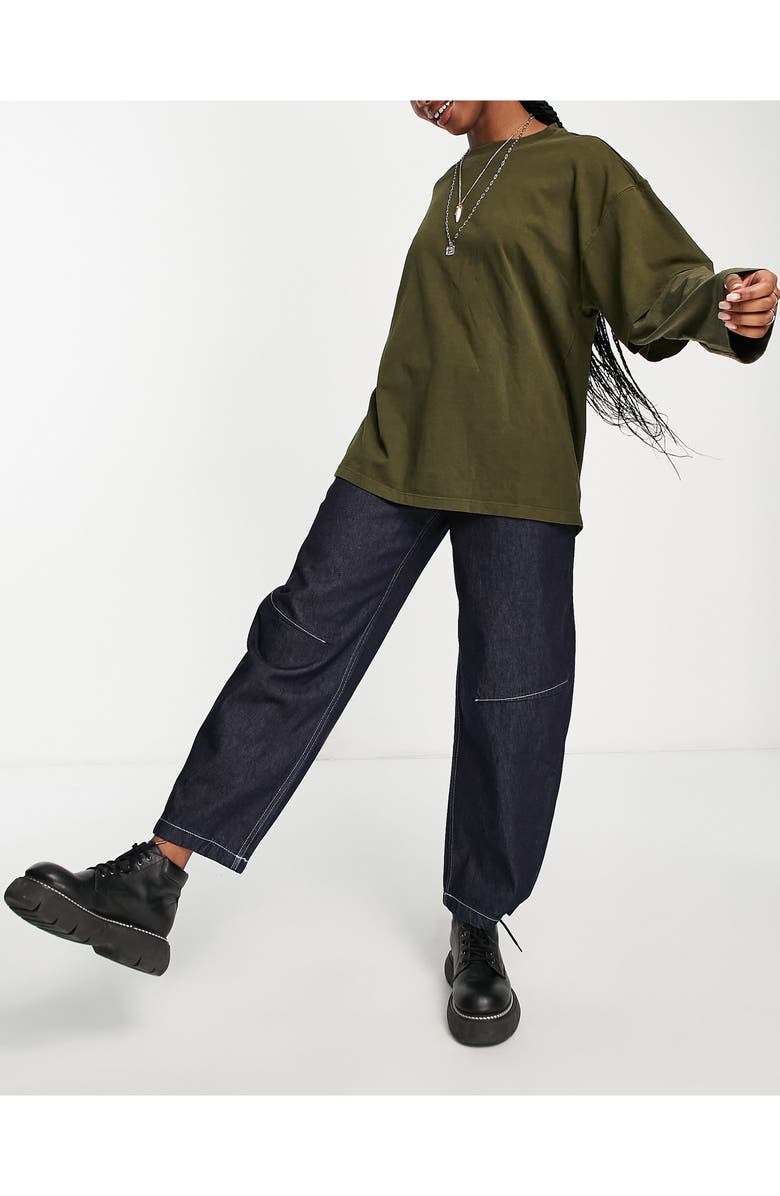 Topshop Women's Barrel Leg Jeans, Alternate, color, 