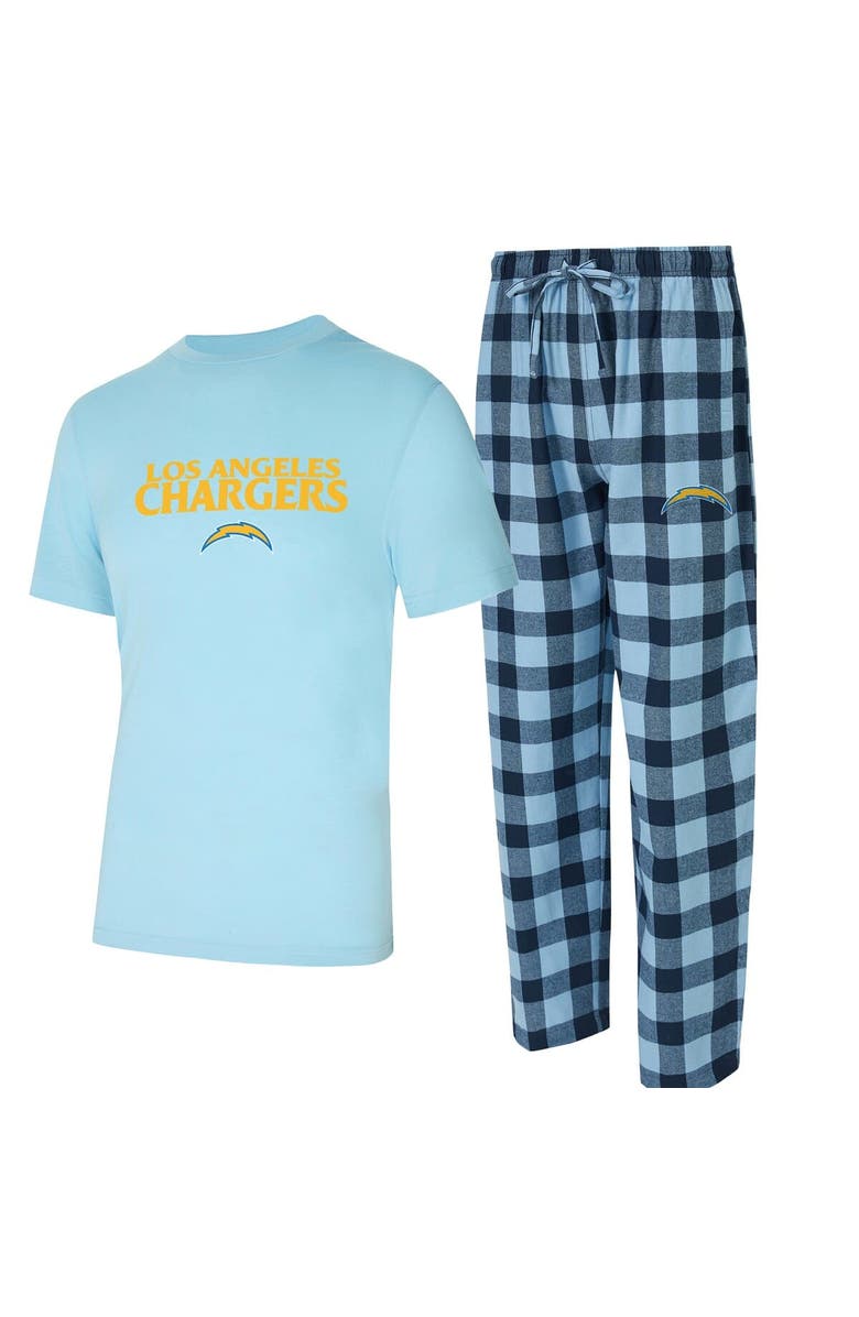 CONCEPTS SPORT Men
s Concepts Sport Powder Blue/Navy Los Angeles Chargers Avondale T-Shirt
Flannel Pants Set, Main, color, Powder Blue