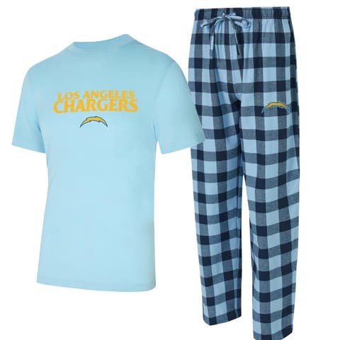 Men
s Concepts Sport Powder Blue/Navy Los Angeles Chargers Avondale T-Shirt 
Flannel Pants Set