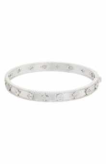 Juvell Cubic Zirconia Hinged Bangle Bracelet