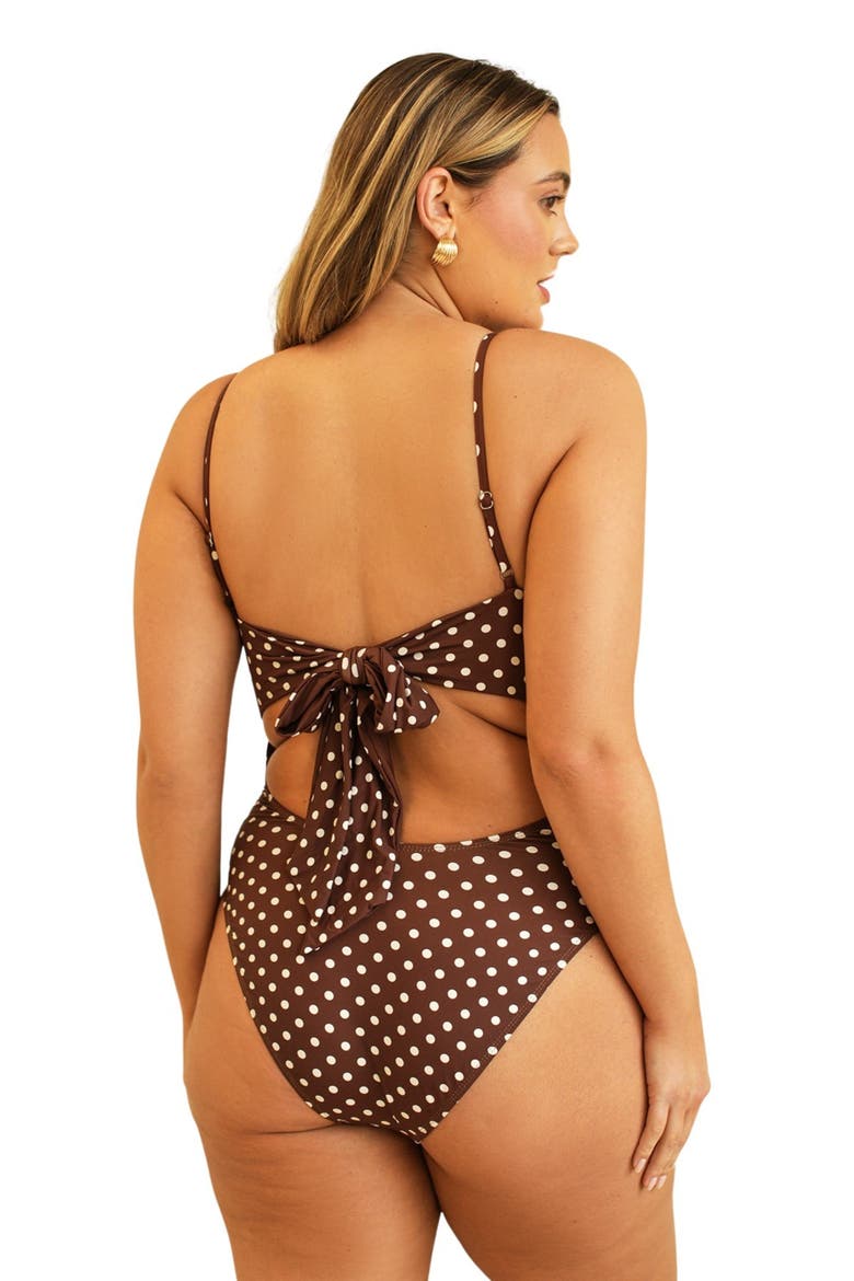 Saltwater One Piece, Alternate, color, Dotted Brown