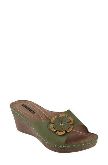 Naples Flower Wedge Sandal