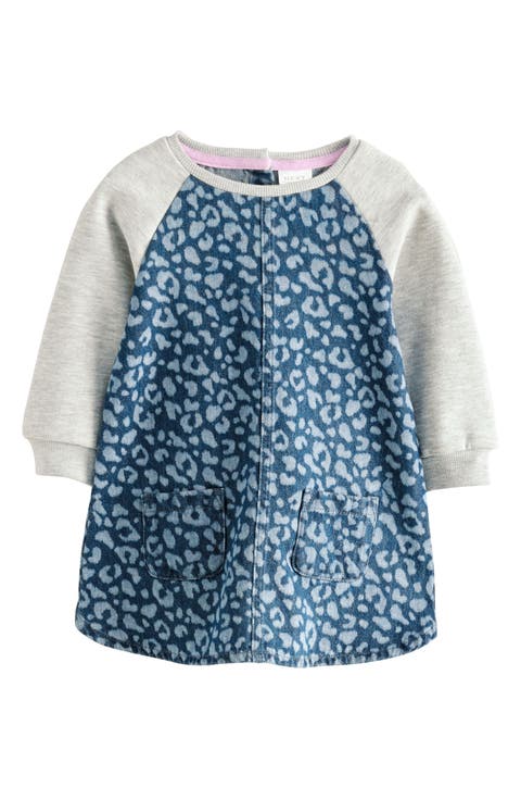Kids' Leopard Raglan Sleeve Dress (Little Kid)