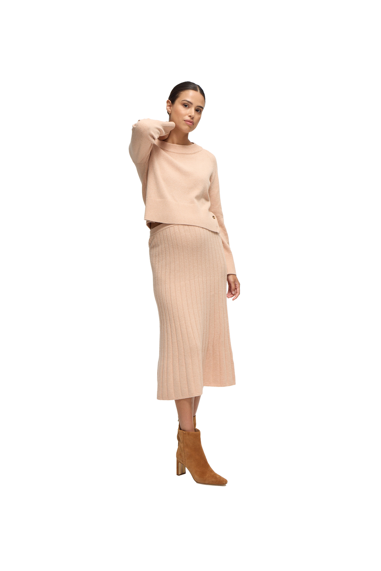 The Cozy Rib Knit Sweater Midi Maternity Skirt, Main, color, Pink