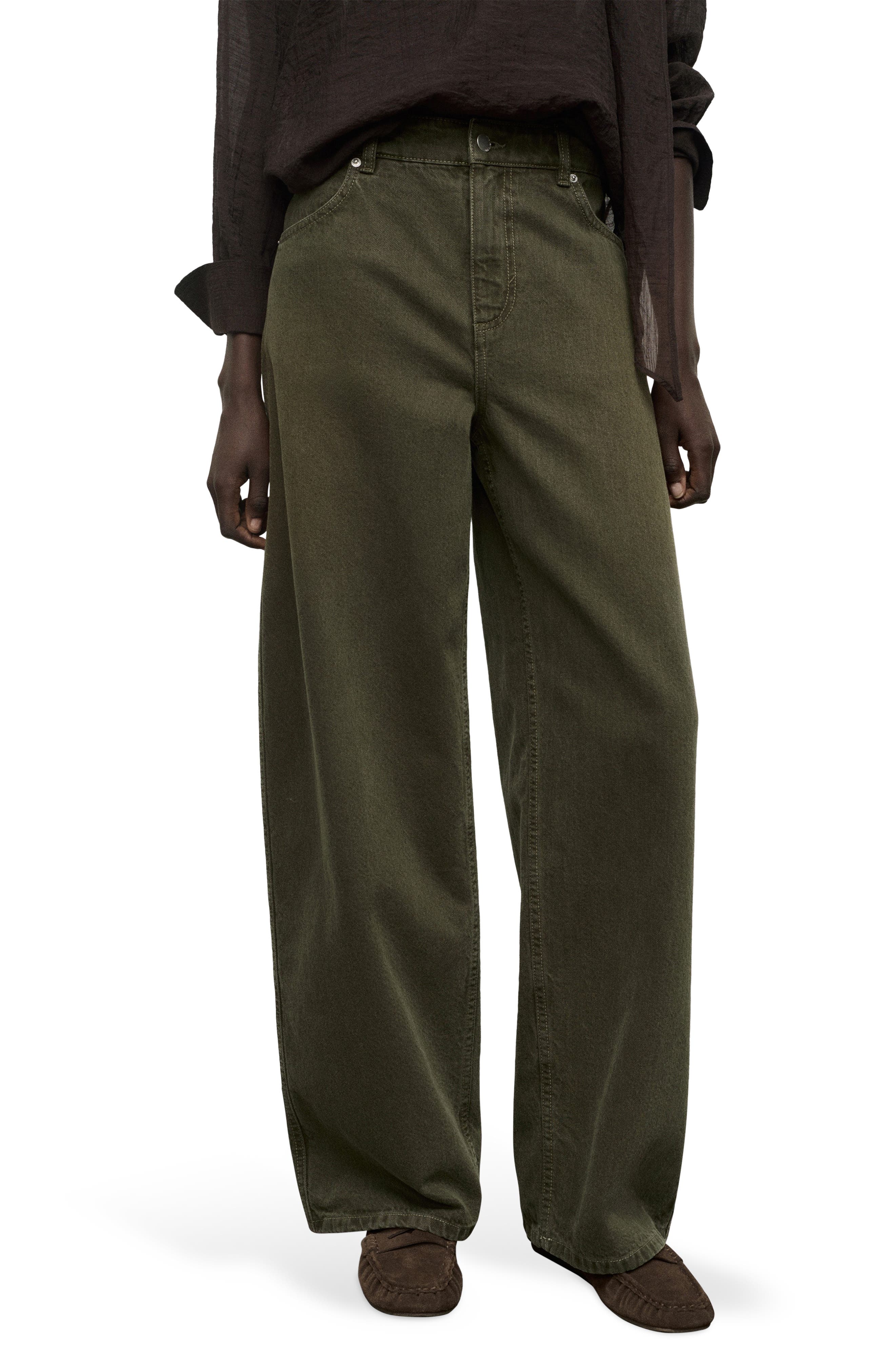 MANGO Low Rise Barrel Leg Jeans