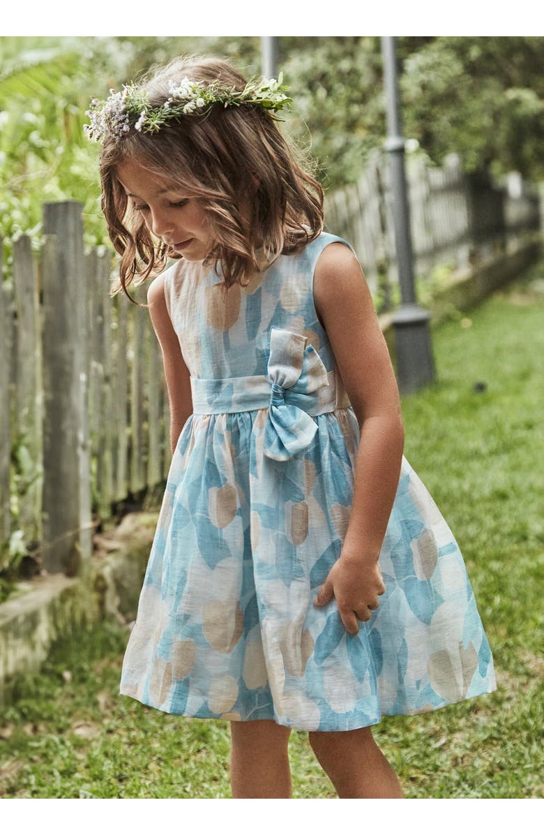 Mayoral Floral Printed Dress, Alternate, color, Blue