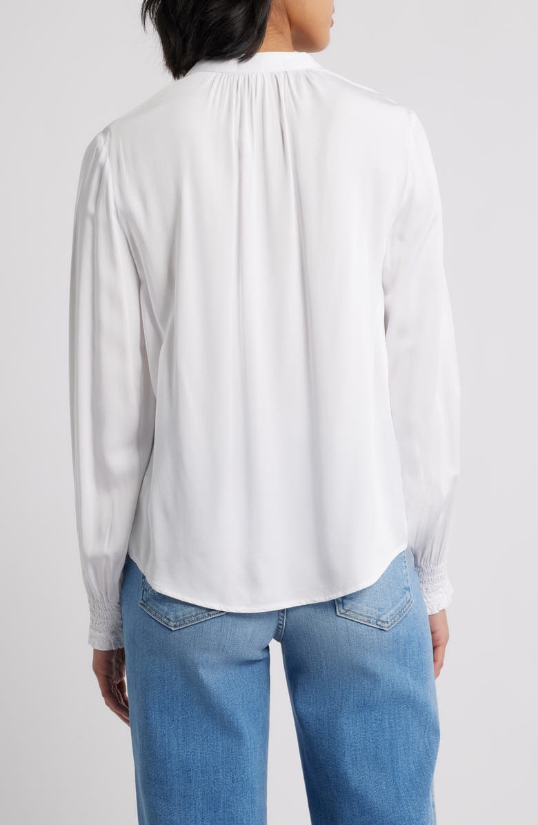 Cloth & Stone Gathered Satin Top, Alternate, color, White