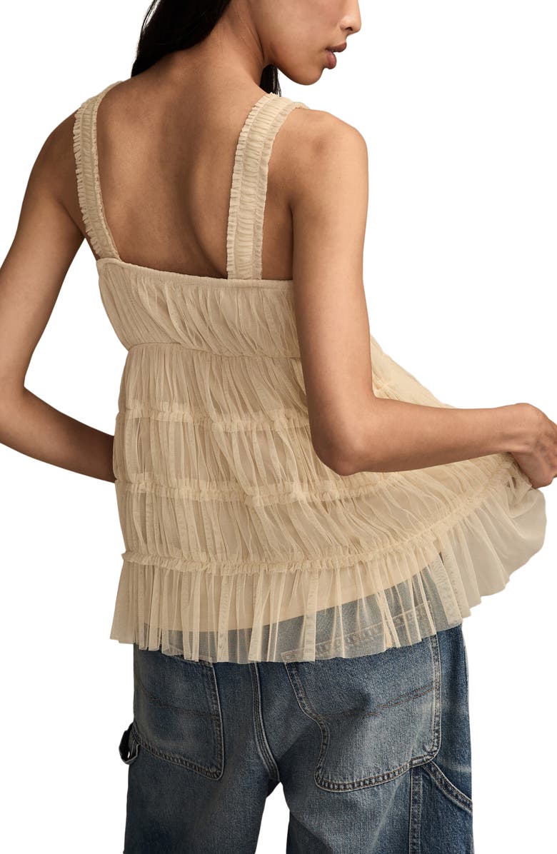Lucky Brand Tiered Tulle Camisole, Alternate, color, Cream