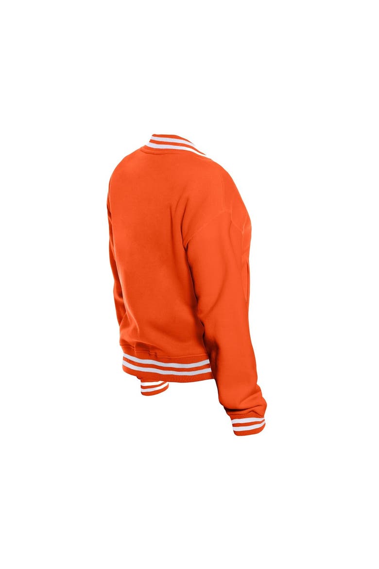 Women's New Era Orange WNBA Throwback Varsity Fleece Full-Snap Jacket, Alternate, color, Orange