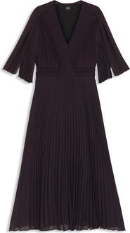 BOSS Dailey Pleated Midi Dress