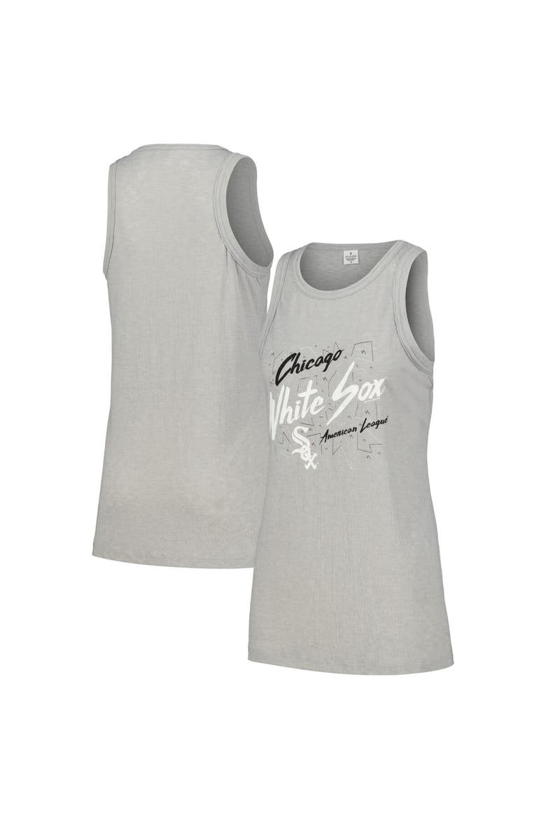 Women's Soft as a Grape Gray Chicago White Sox Gauze High Neck Tank Top, Main, color, Gray