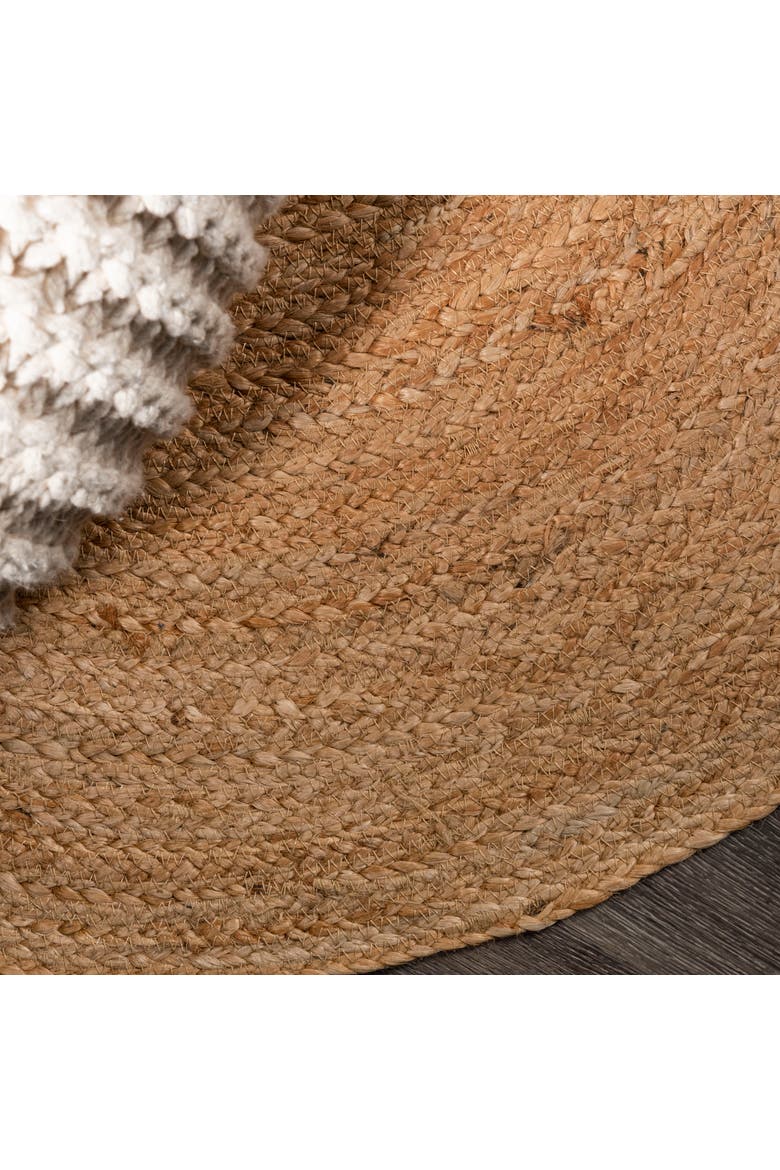 Soleil Round Natural Jute Braided Circle Natural Round Area Rug, Alternate, color, Natural