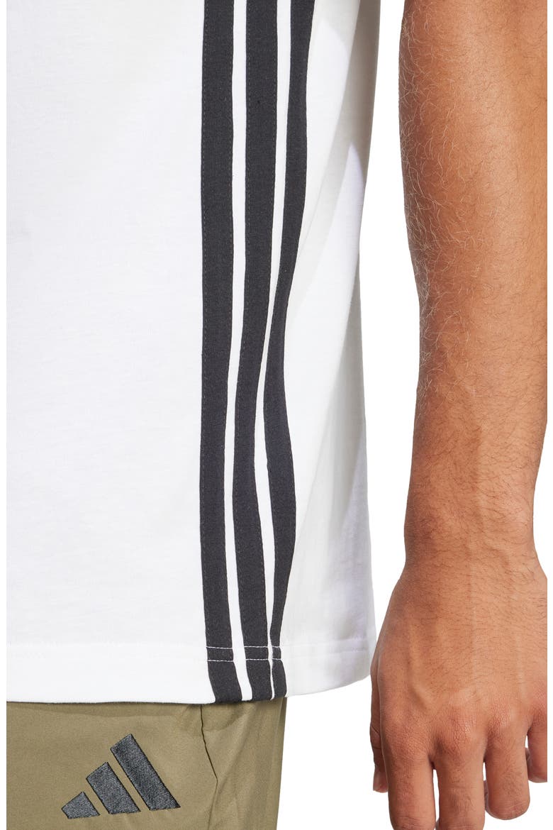 Essential 3-Stripes Jersey T-Shirt, Alternate, color, WHITE/ BLACK