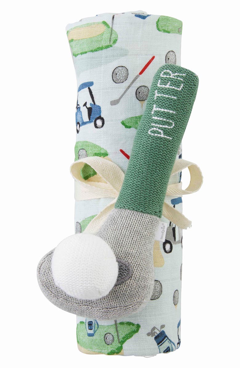 Mud Pie Golf Swaddle & Rattle Set, Alternate, color, 